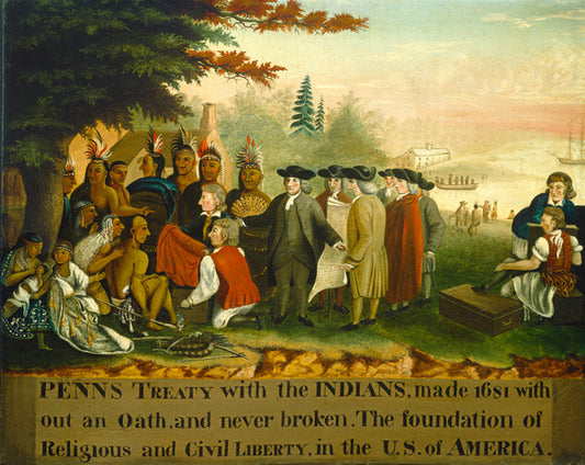 Penn's Treaty with the Indians by Edward Hicks (American, 1780 - 1849), 16X12"(A3)Poster Print