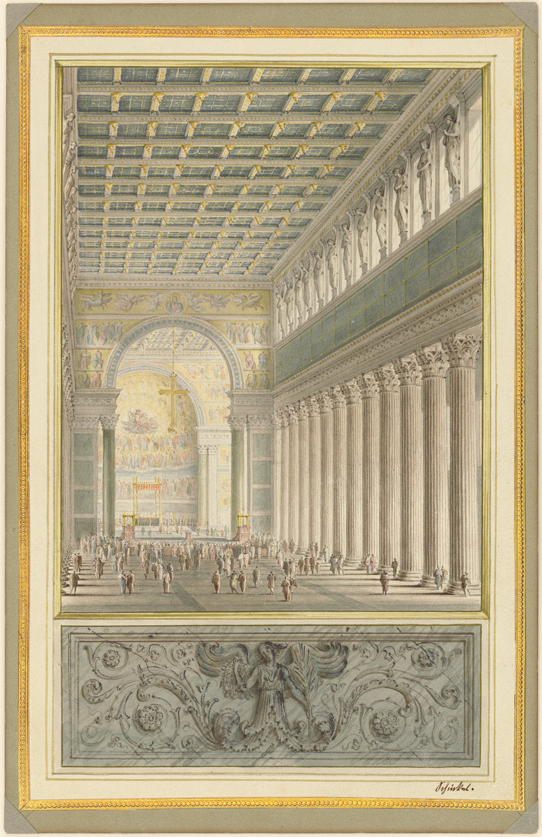 The Nave, Apse, and Crossing of a Cathedral for Berlin by Karl Friedrich Schinkel (German, 1781 - 1841), 16X12"(A3)Poster Print