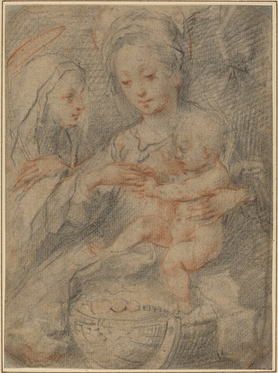 The Marriage of Saint Catherine by Attributed to Francesco Vanni (Sienese, 1563 - 1610), 16X12"(A3)Poster Print