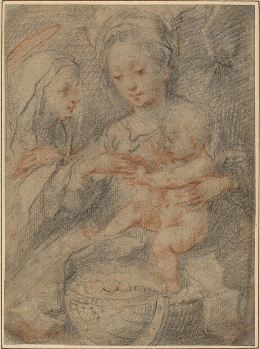 The Marriage of Saint Catherine by Attributed to Francesco Vanni (Sienese, 1563 - 1610), 16X12"(A3)Poster Print