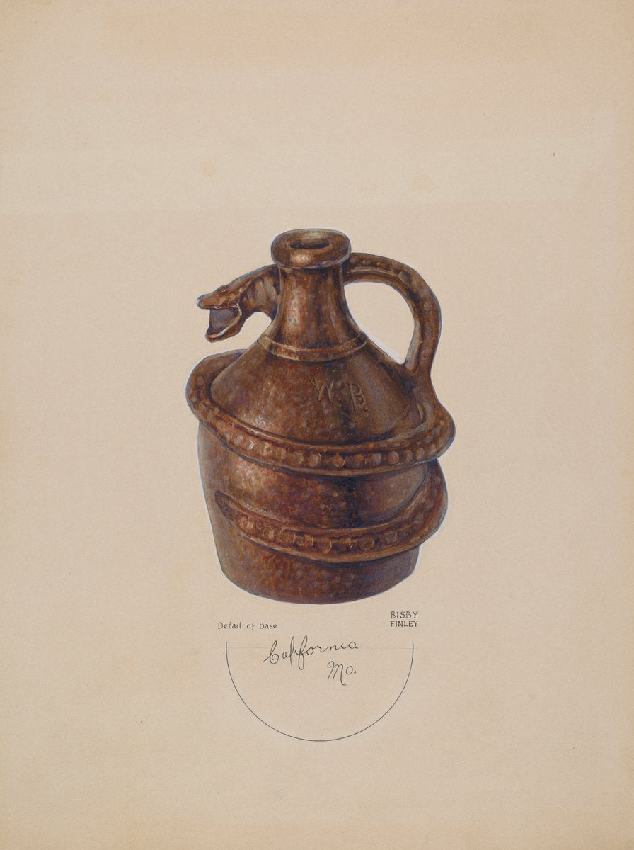 Pottery Jug by Bisby Finley (American, active c. 1935), 16X12"(A3)Poster Print
