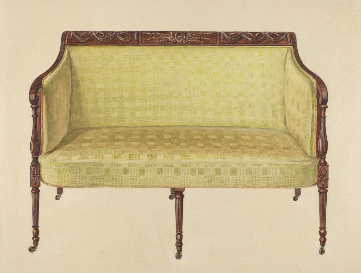 Sofa by Bernard Gussow (American, active c. 1935), 16X12"(A3)Poster Print