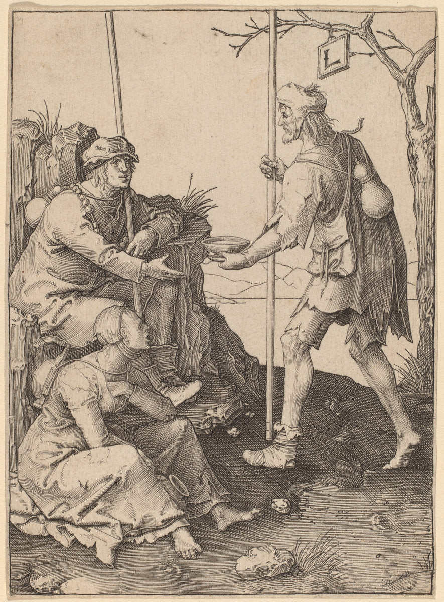 The Beggars by Lucas van Leyden (Netherlandish, 1489/1494 - 1533), 16X12"(A3)Poster Print