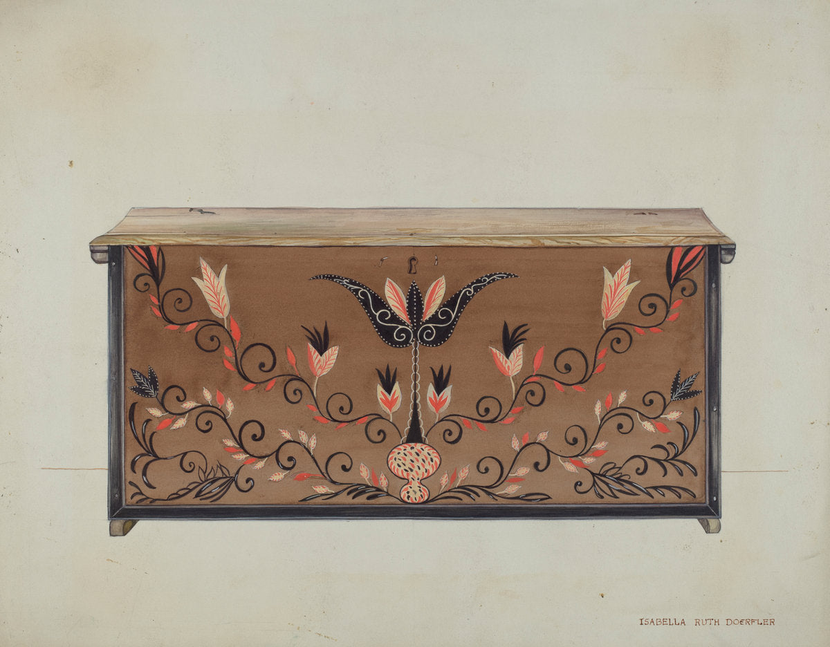 Guilford Blanket Chest by Isabella Ruth Doerfler (American, active c. 1935), 16X12"(A3)Poster Print