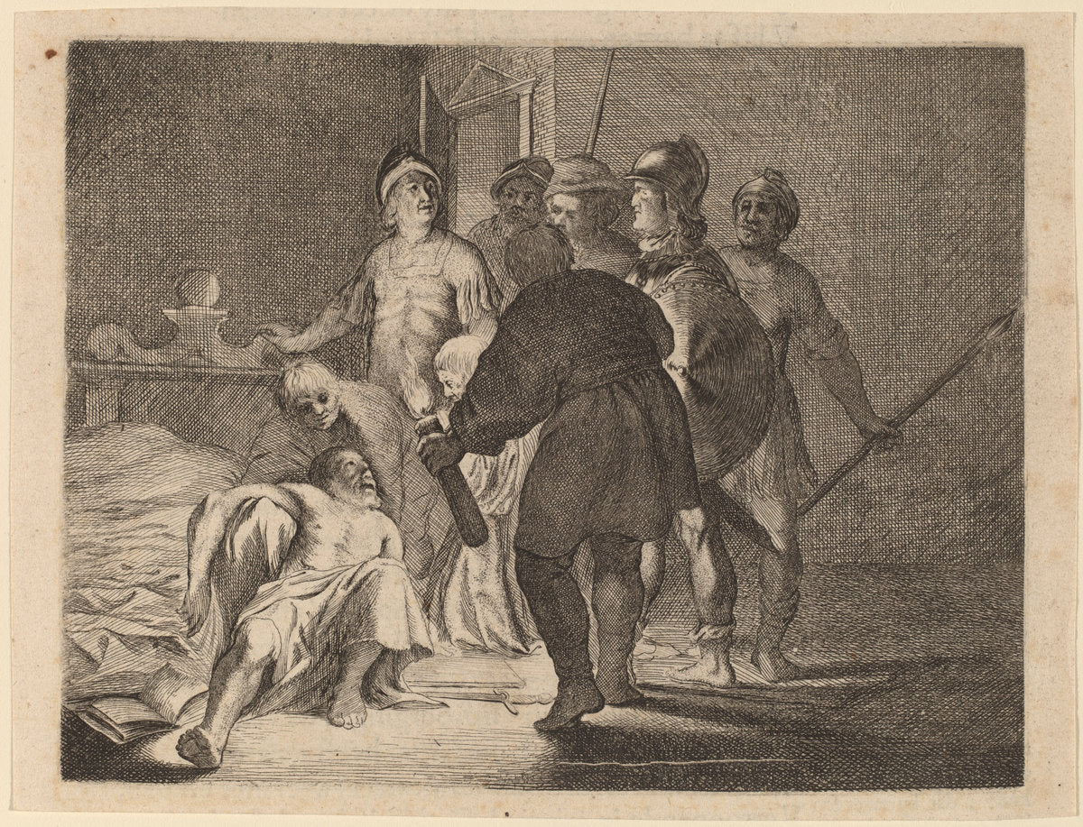 The Death of Cato by Willem Basse (Dutch, 1613 or 1614 - 1672), 16X12"(A3)Poster Print