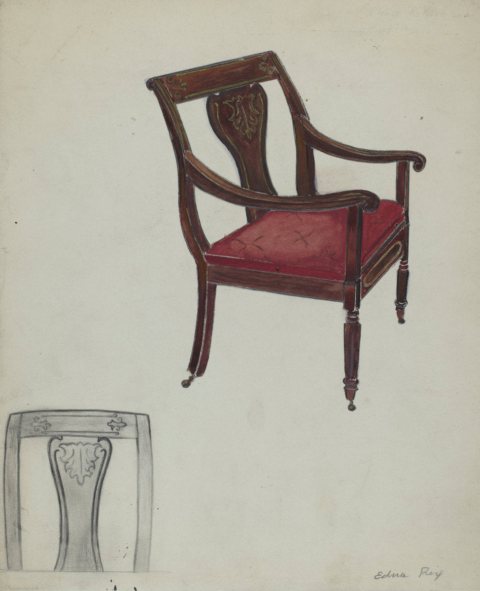 Arm Chair by Edna C. Rex (American, active c. 1935), 16X12"(A3)Poster Print