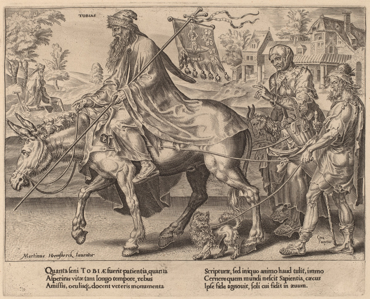 The Triumph of Tobias by Dirck Volckertz Coornhert after Maerten van Heemskerck (Netherlandish, 1522 - 1590), 16X12"(A3)Poster Print