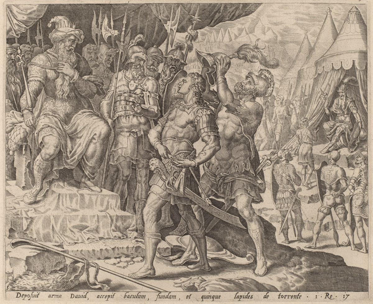 c.1556 by after Maerten van Heemskerck (David Armed before Saul), 16X12"(A3)Poster Print