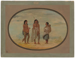 Nayas Indian Chief, His Wife, and a Warrior by George Catlin (American, 1796 - 1872), 16X12"(A3)Poster Print