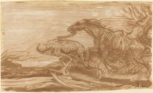 Death and Its Horse by Alphonse Legros (French, 1837 - 1911), 16X12"(A3)Poster Print
