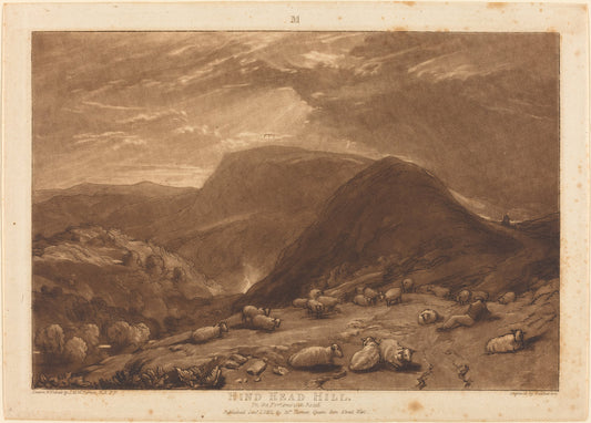 Hind Head Hill by Joseph Mallord William Turner and Robert Dunkarton (British, 1744 - 1811/1817), 16X12"(A3)Poster Print