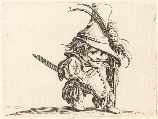 The Potbellied Man with the Tall Hat by Jacques Callot (French, 1592 - 1635), 16X12"(A3)Poster Print