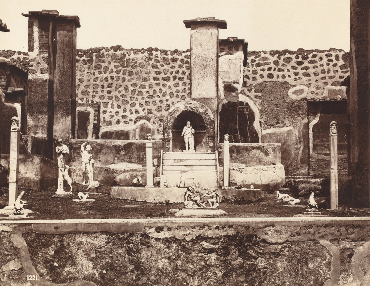 View of Pompeii, Casa di Marco Lucrezio by Giorgio Sommer (Italian, born Germany 1824 - 1872), 16X12"(A3)Poster Print