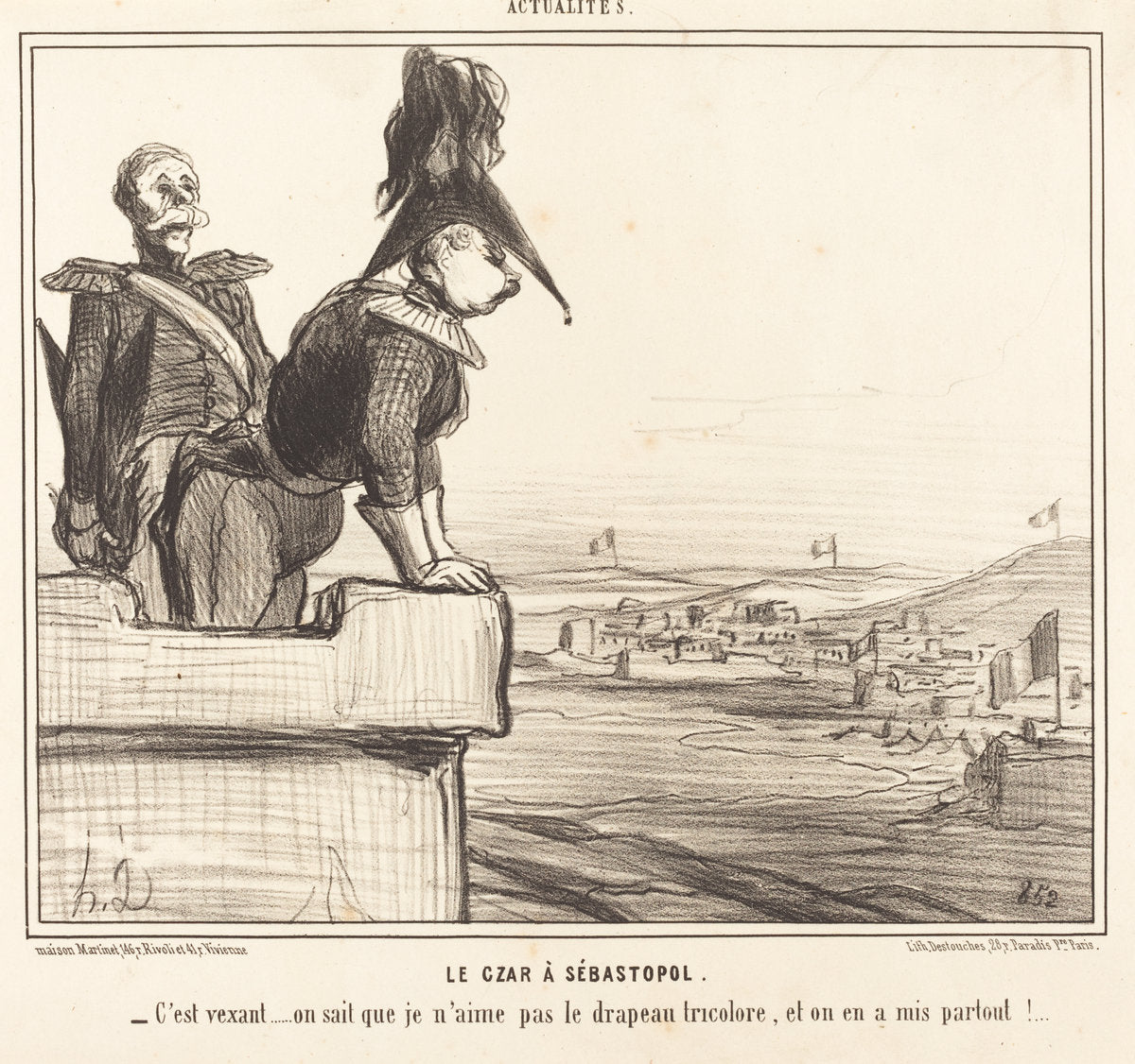 Le Czar a Sébastopol by Honoré Daumier (French, 1808 - 1879), 16X12"(A3)Poster Print