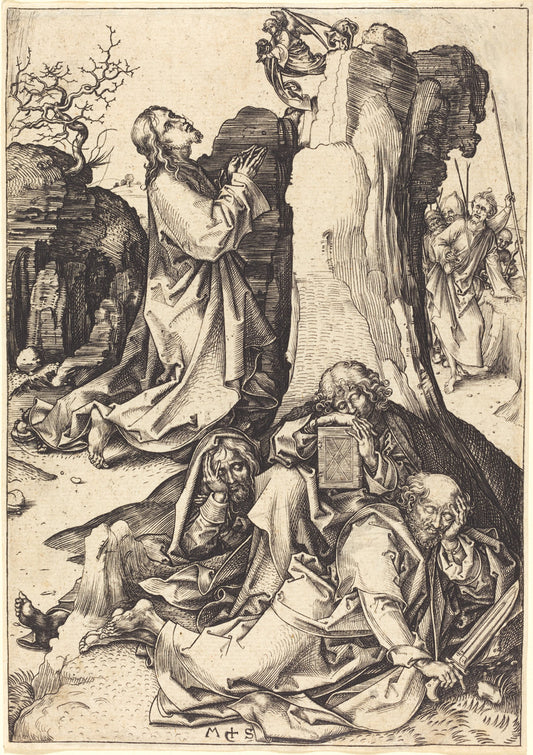 The Agony in the Garden by Martin Schongauer (German, c. 1450 - 1491), 16X12"(A3)Poster Print