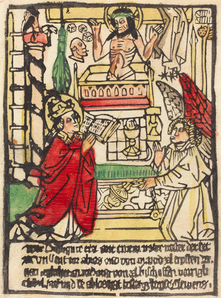 c. 1470 by German 15th Century (The Mass of Saint Gregory), 16X12"(A3)Poster Print