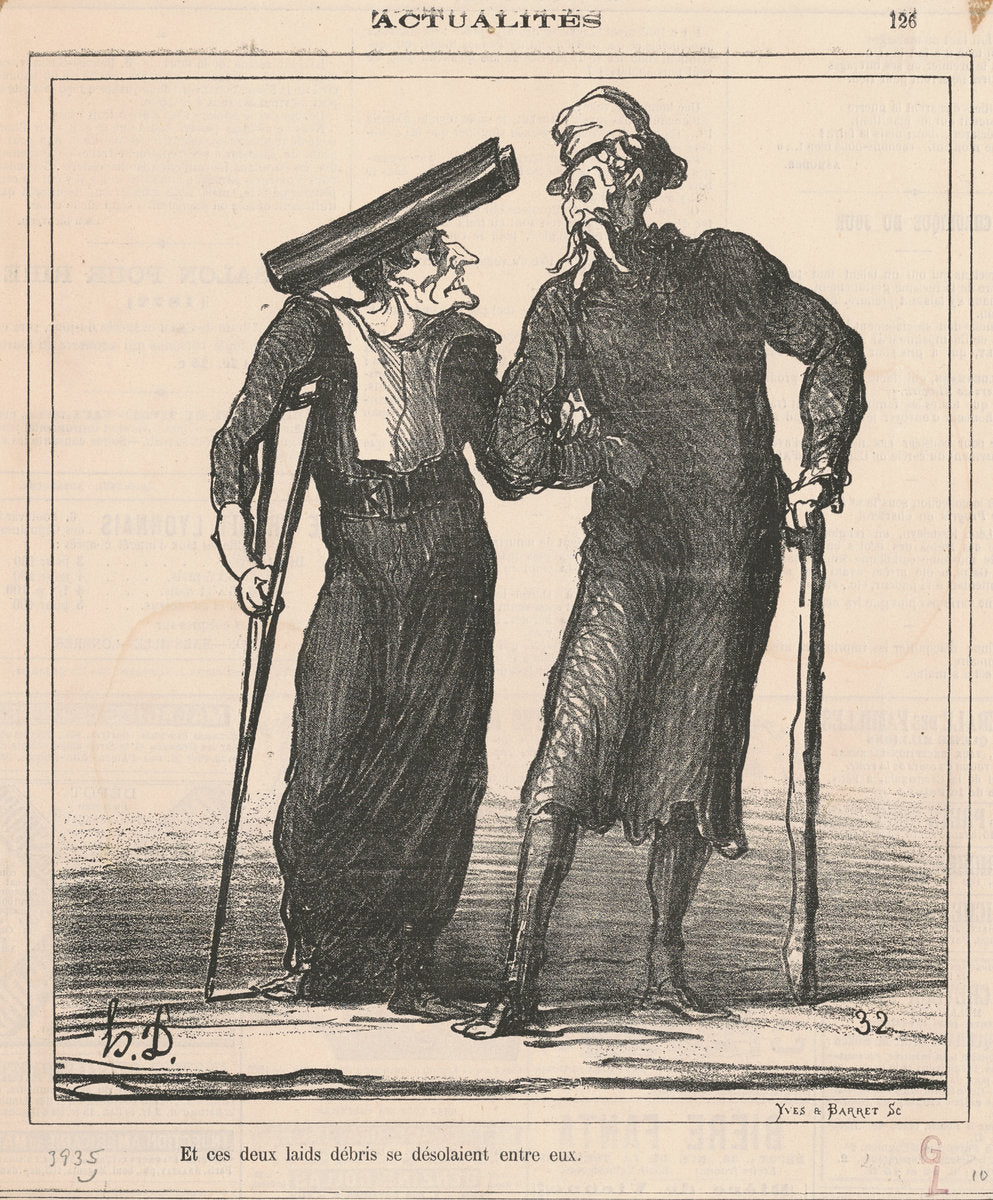 Et ces deux laids débris se désolaient entre eux by Honoré Daumier (French, 1808 - 1879), 16X12"(A3)Poster Print