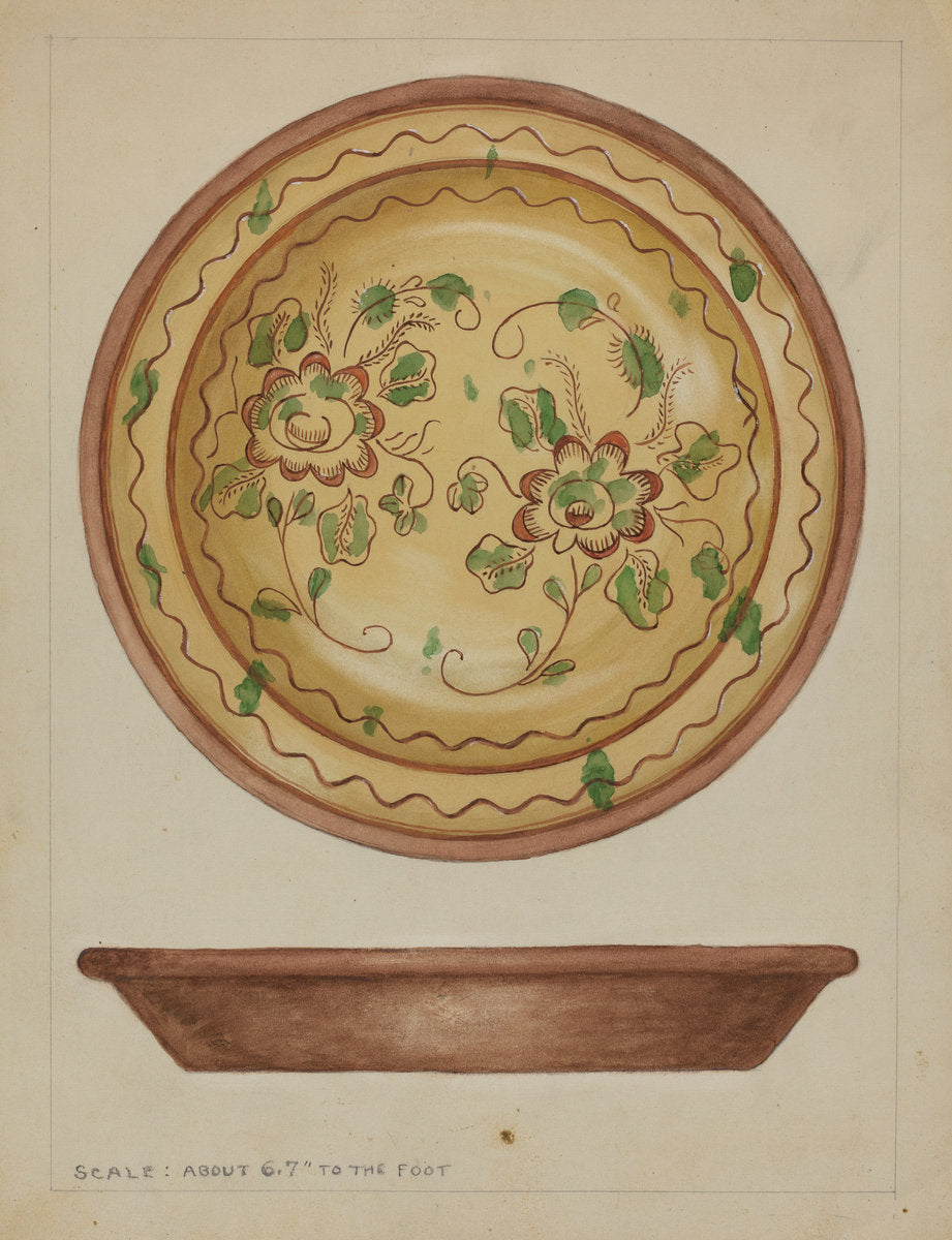 Pa. German Dish by Jessica Price (American, active c. 1935), 16X12"(A3)Poster Print