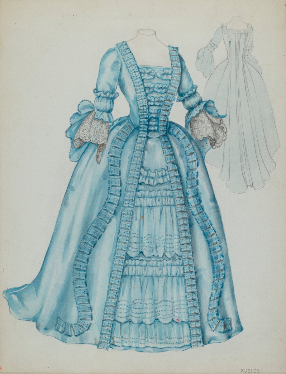 Carriage Dress by Eleanor Ruelos (American, active c. 1935), 16X12"(A3)Poster Print