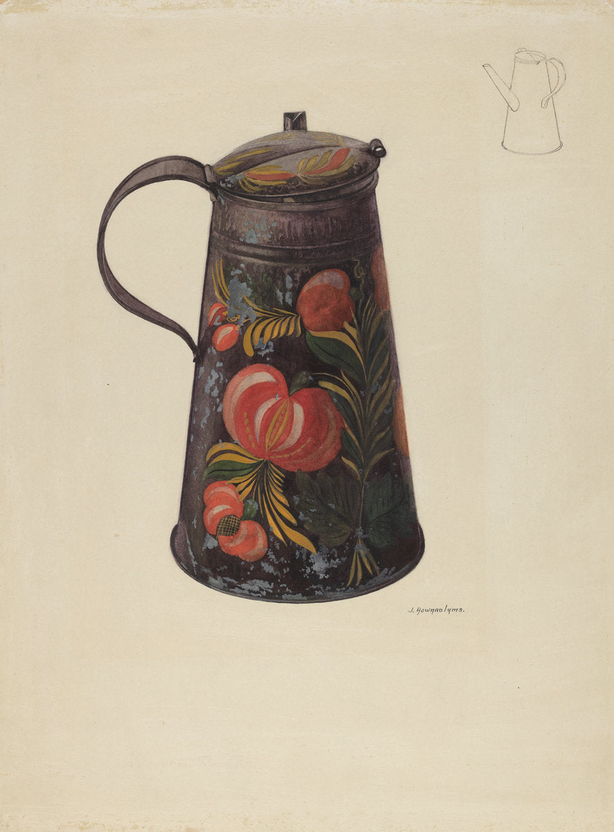 Toleware Teapot by J. Howard Iams (American, active c. 1935), 16X12"(A3)Poster Print
