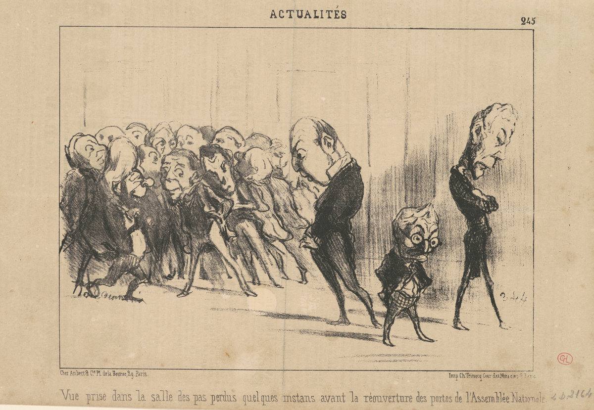 Vue prise dans la salle des pas perdus ... by Honoré Daumier (French, 1808 - 1879), 16X12"(A3)Poster Print