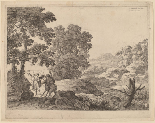 Balaam and the Ass by Herman van Swanevelt (Dutch, c. 1600 - 1655), 16X12"(A3)Poster Print