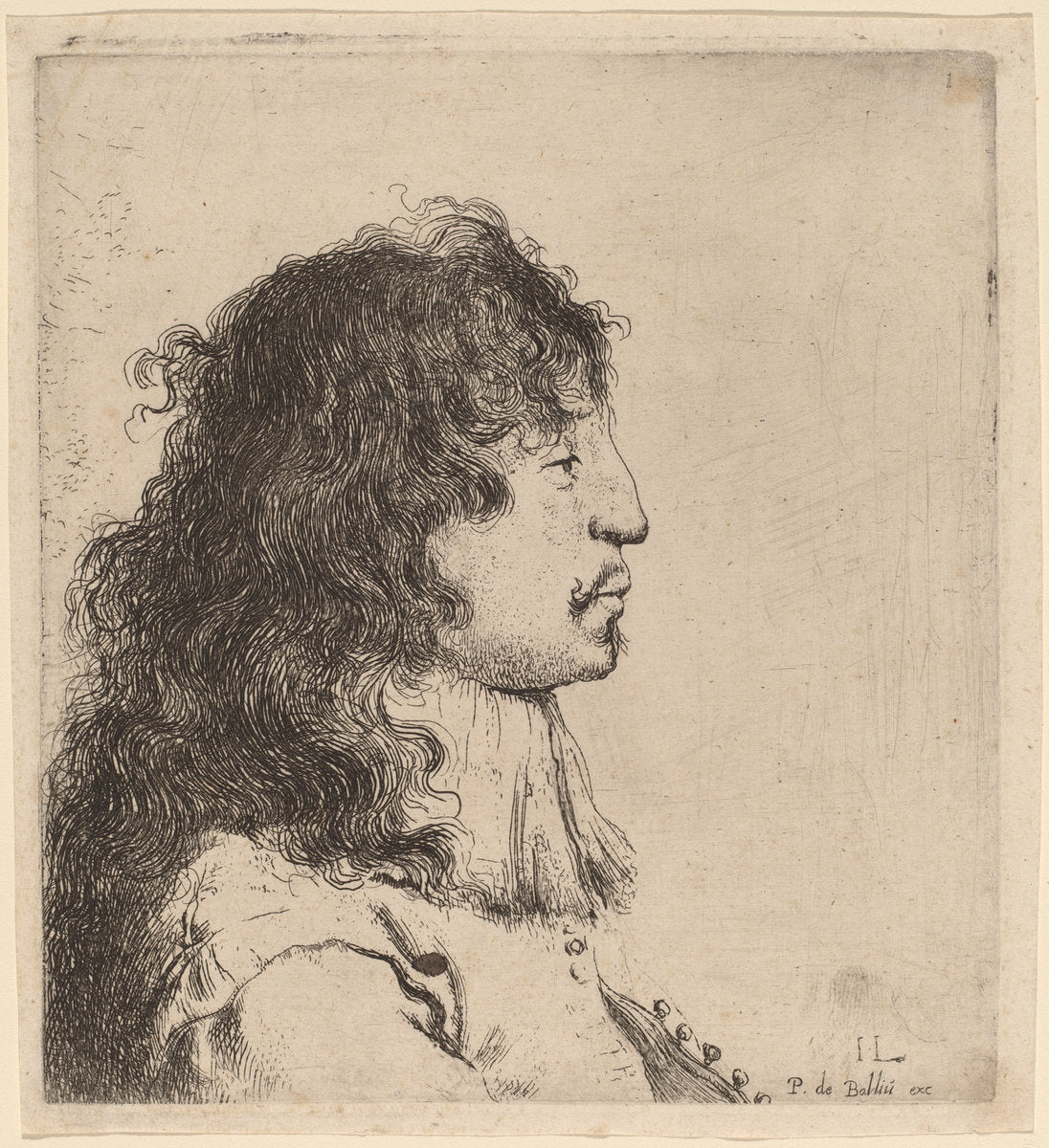Bust of a Young Man in Profile, Facing Right by Jan Lievens (Dutch, 1607 - 1674), 16X12"(A3)Poster Print