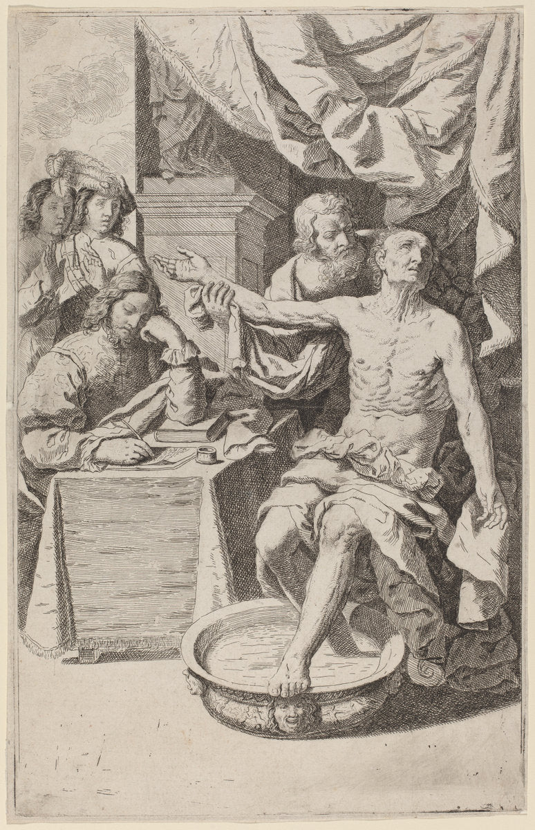Death of Seneca by Lodovico Lana (Italian, 1597 - 1646), 16X12"(A3)Poster Print