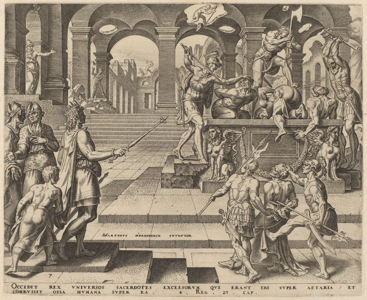 Story of Josiah by Philip Galle (Flemish, 1537 - 1612), 16X12"(A3)Poster Print