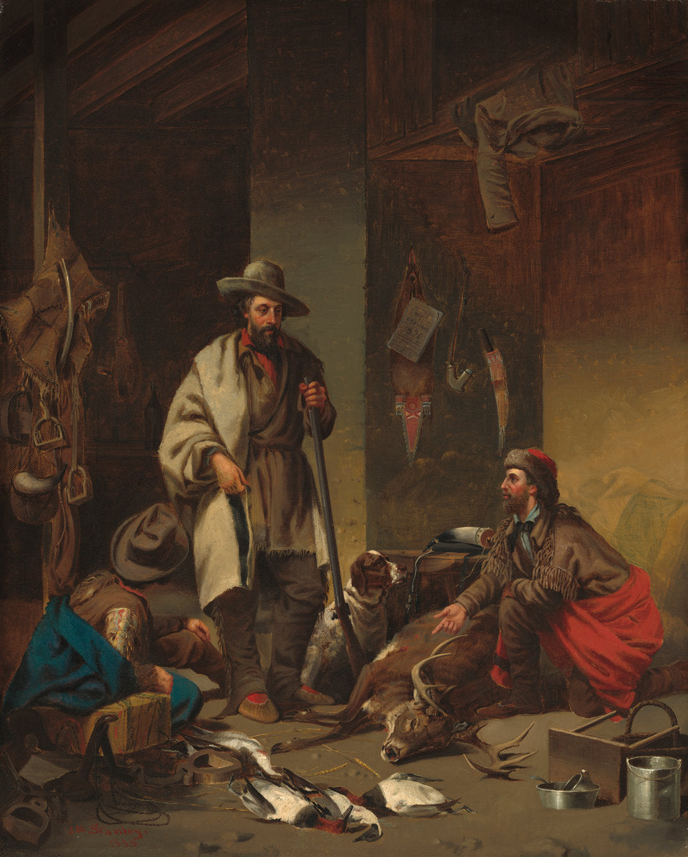 The Trapper's Cabin by John Mix Stanley (American, 1814 - 1872), 16X12"(A3)Poster Print