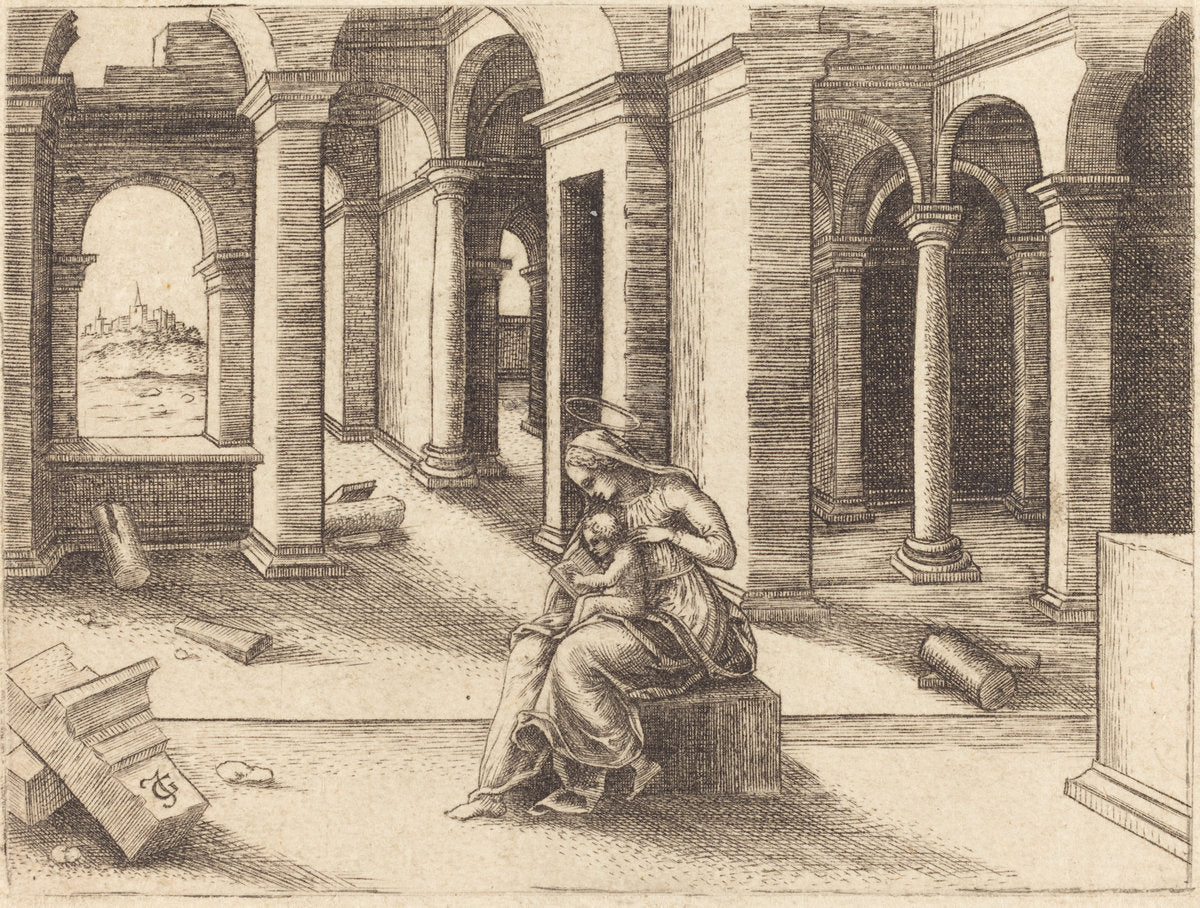 The Virgin and Child by Jean de Gourmont I (French, active 1506/1551), 16X12"(A3)Poster Print
