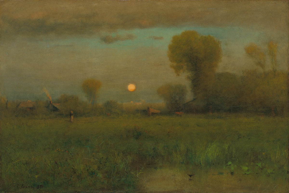 Harvest Moon by George Inness (American, 1825 - 1894), 16X12"(A3)Poster Print