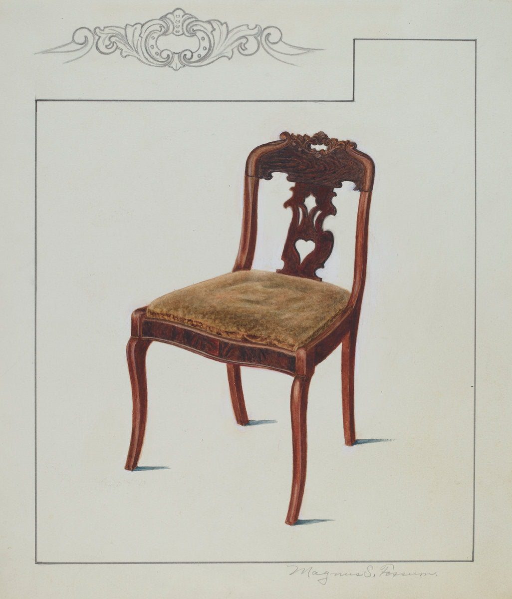 Chair by Magnus S. Fossum (American, 1888 - 1980), 16X12"(A3)Poster Print
