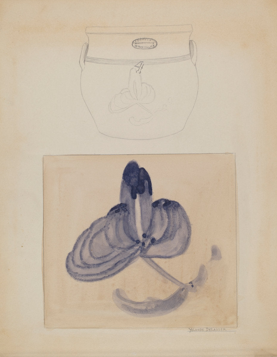 Crock by Yolande Delasser (American, active c. 1935), 16X12"(A3)Poster Print