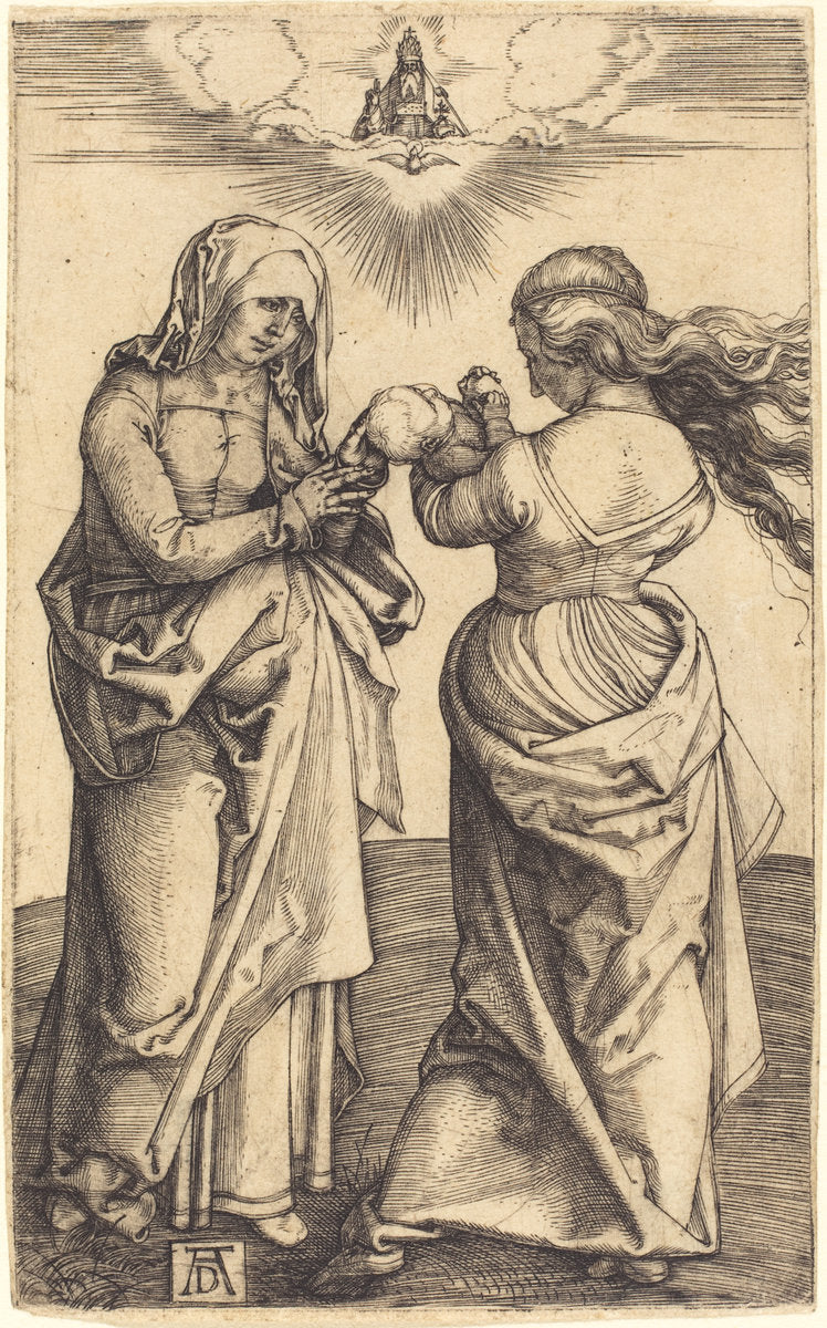 The Virgin and Child with Saint Anne by Albrecht Dürer (German, 1471 - 1528), 16X12"(A3)Poster Print