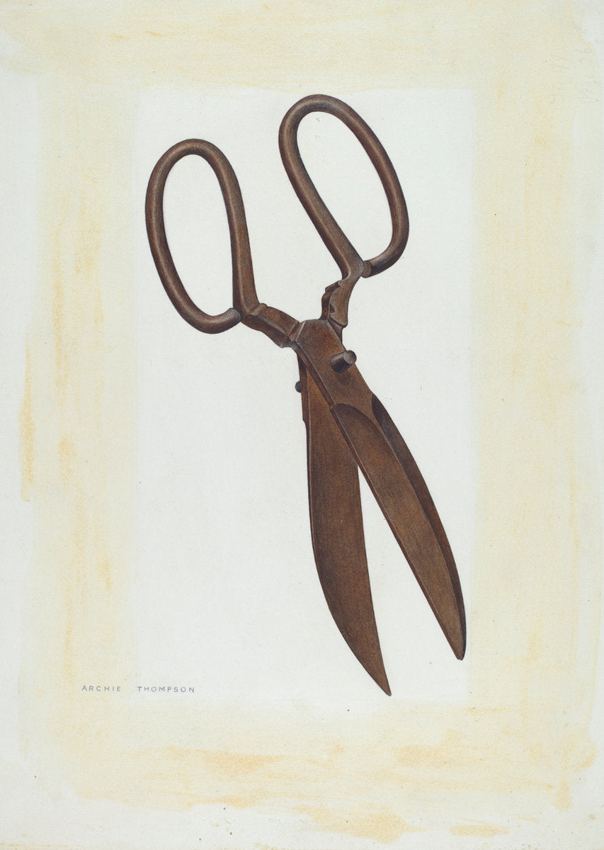 Bishop Hill: Scissors by Archie Thompson (American, active c. 1935), 16X12"(A3)Poster Print