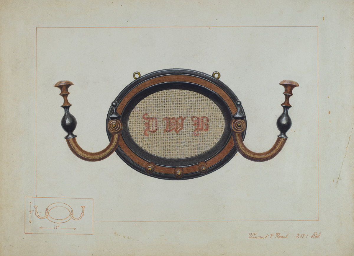 Wall Hat Rack by Vincent P. Rosel (American, active c. 1935), 16X12"(A3)Poster Print