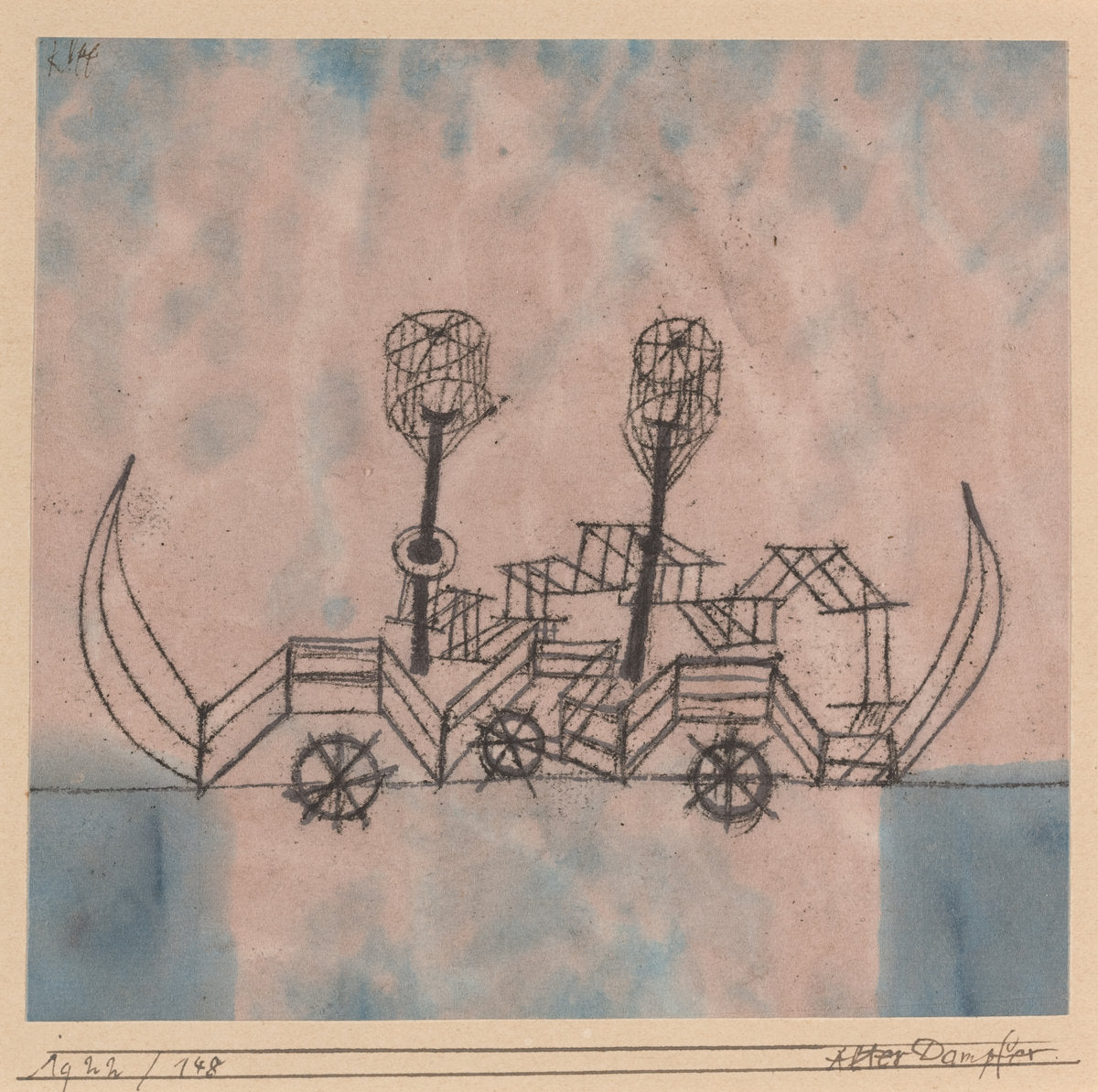 Alter Dampfer (Old Steamboat) by Paul Klee (Swiss, 1879 - 1940), 16X12"(A3)Poster Print