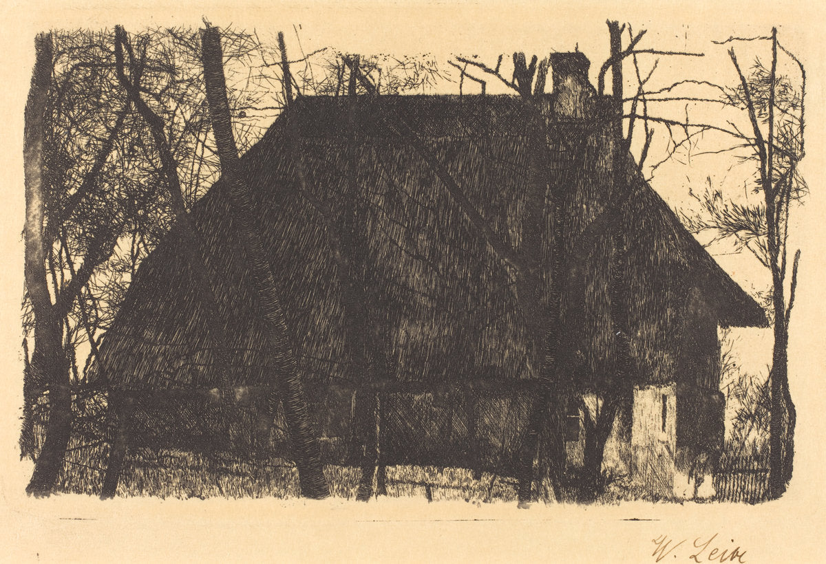 Farmhouse by Wilhelm Leibl (German, 1844 - 1900), 16X12"(A3)Poster Print