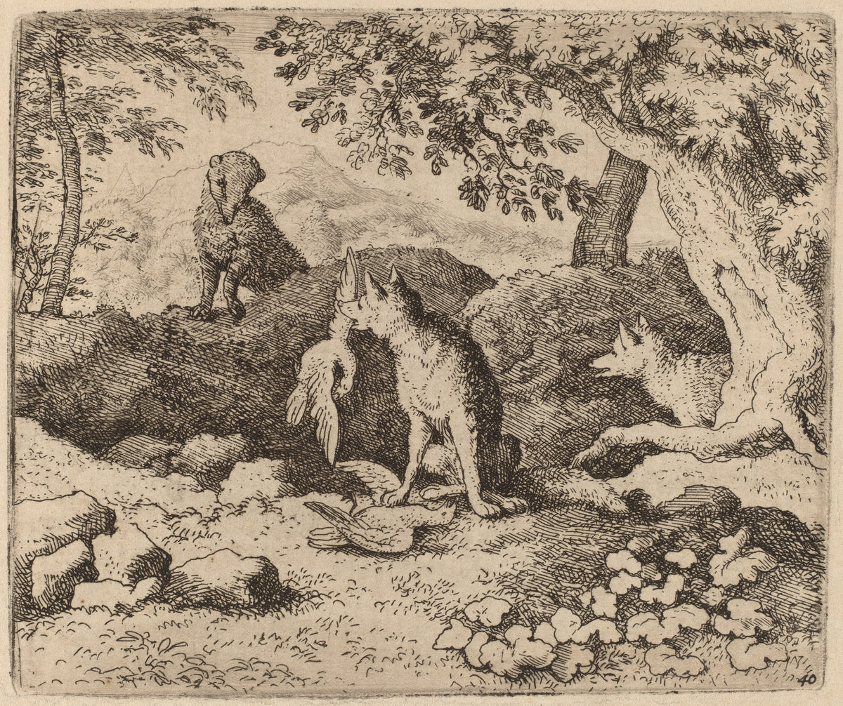 The Badger Goes to Warn Reynard by Allart van Everdingen (Dutch, 1621 - 1675), 16X12"(A3)Poster Print