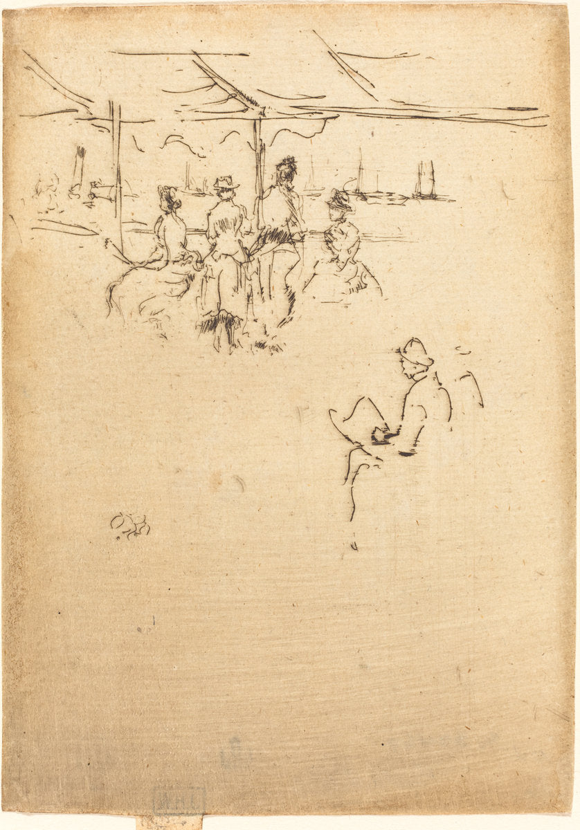 Ryde Pier by James McNeill Whistler (American, 1834 - 1903), 16X12"(A3)Poster Print