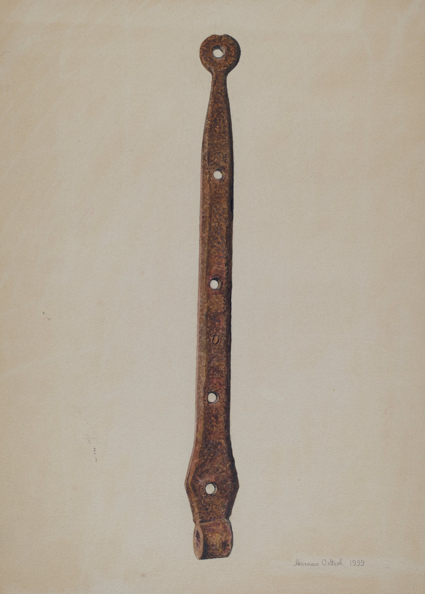 Strap Hinge for Door by Herman O. Stroh (American, active c. 1935), 16X12"(A3)Poster Print