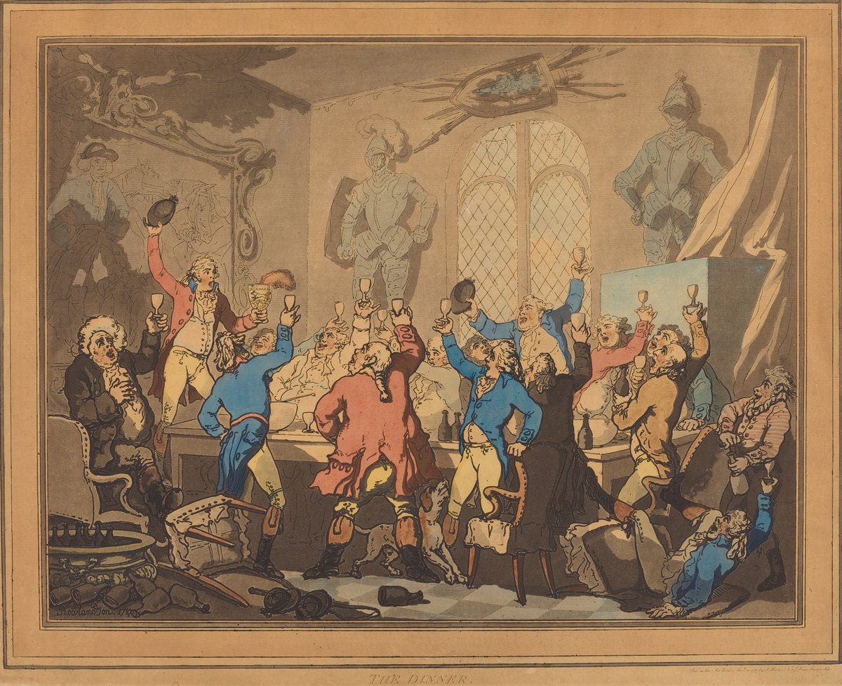 The Dinner by Thomas Rowlandson (British, 1756 - 1827), 16X12"(A3)Poster Print