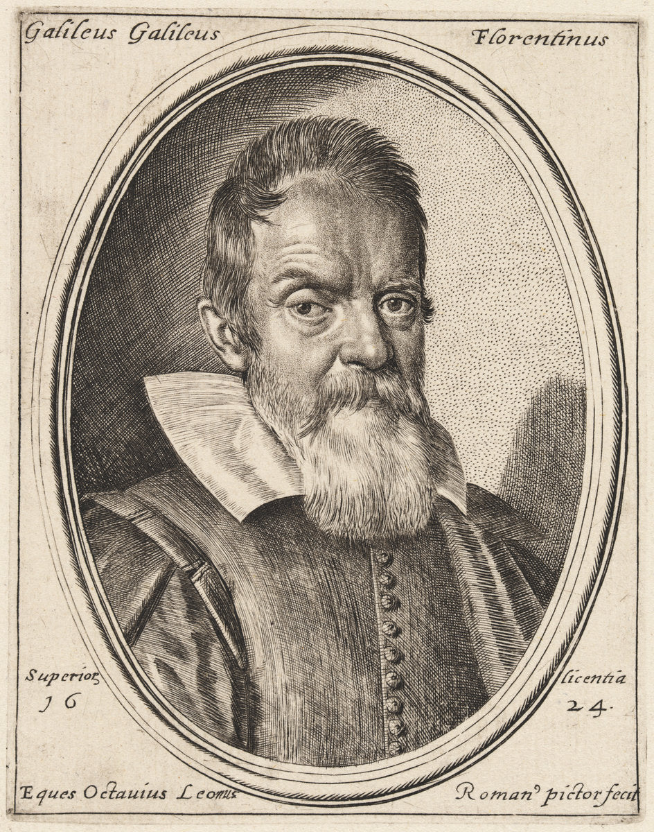 Galileo Galilei by Ottavio Leoni (Roman, c. 1578 - 1630), 16X12"(A3)Poster Print