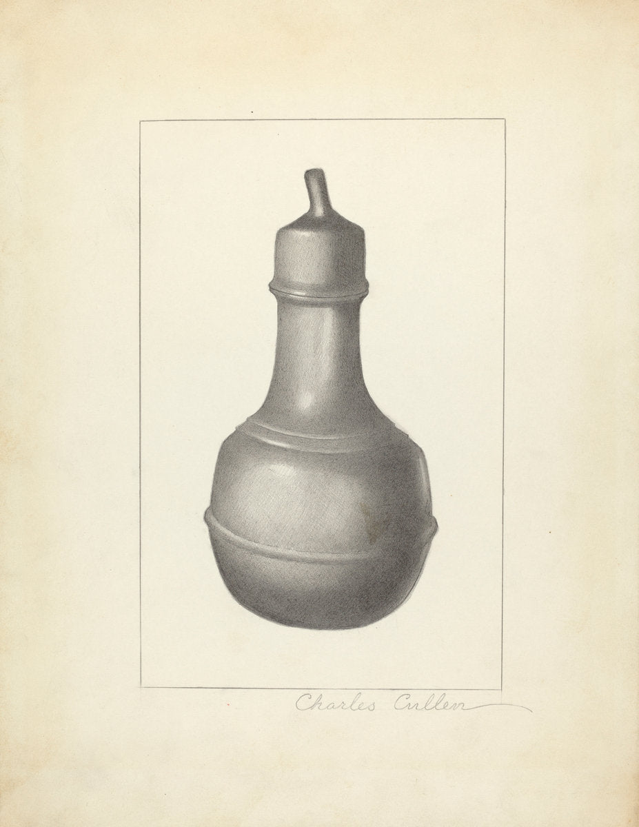 Pewter Nursing Bottle by Charles Cullen (American, active c. 1935), 16X12"(A3)Poster Print