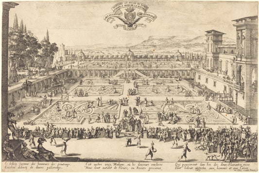 The Palace Gardens at Nancy by Jacques Callot (French, 1592 - 1635), 16X12"(A3)Poster Print