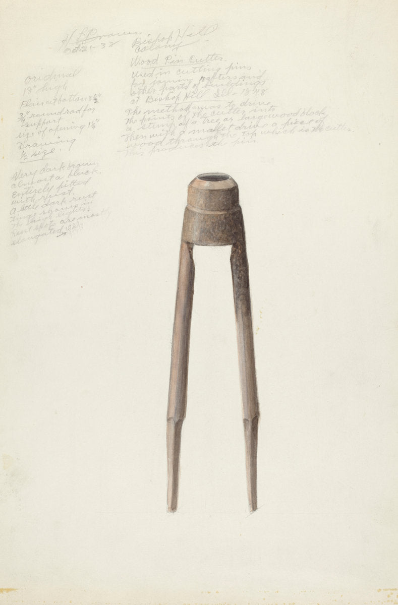 Bishop Hill: Dowel Cutter by H. Langden Brown (American, active c. 1935), 16X12"(A3)Poster Print
