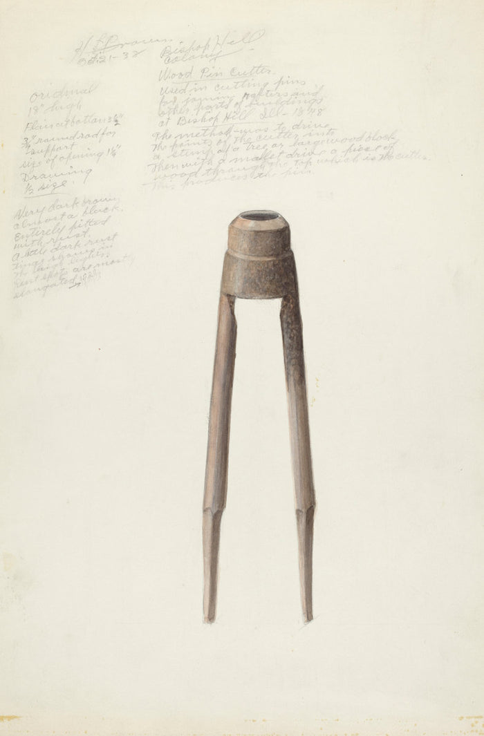 Bishop Hill: Dowel Cutter by H. Langden Brown (American, active c. 1935), 16X12