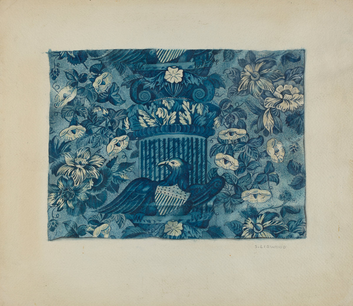 Printed Textile by Sidney Liswood (American, active c. 1935), 16X12"(A3)Poster Print