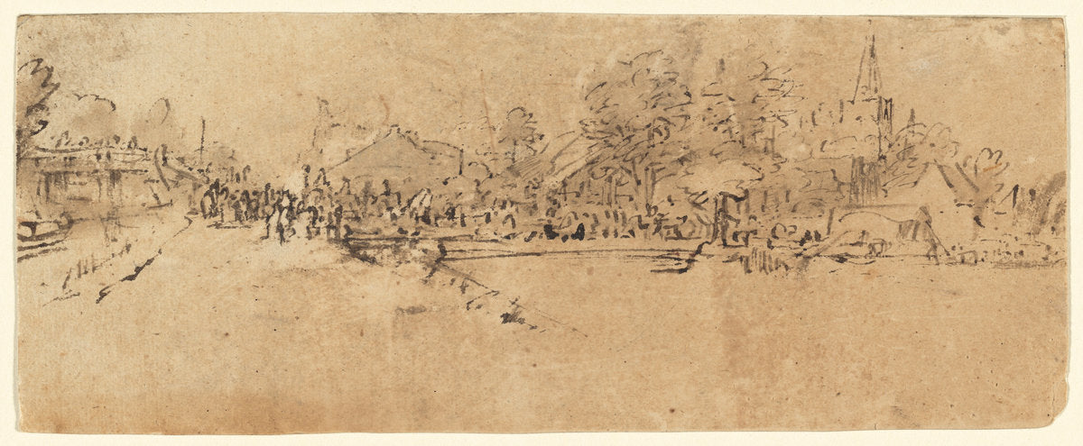 View of Diemen by Rembrandt van Rijn (Dutch, 1606 - 1669), 16X12"(A3)Poster Print